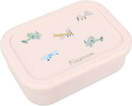 Kidzroom Small Talk Lunchbox - 1.2 l - 6 x 17 x 12 cm - Beige - Vliegtuigen