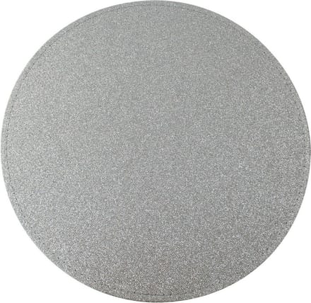 Excellent Houseware placemat - zilver - D33 cm - glitter - rond - tafeldecoratie