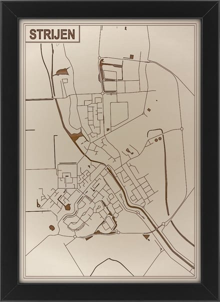 Houten stadskaart van Strijen
