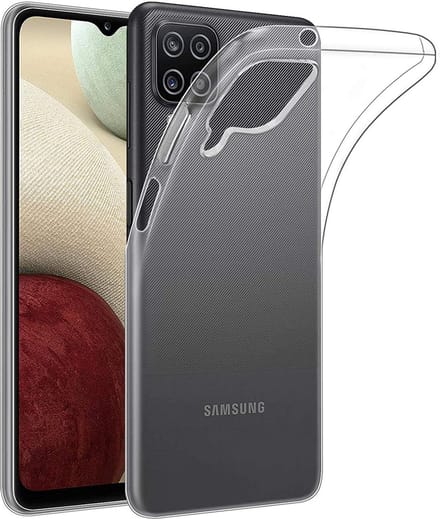Flexibele achterkant Silicone hoesje transparant Geschikt voor: Samsung Galaxy A12