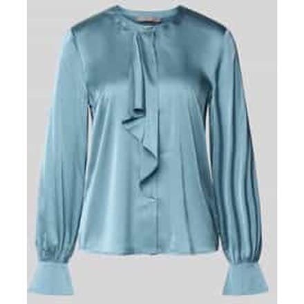 Regular fit satijnen blouse met volant