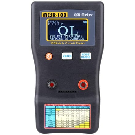 MESR-100 ESR Capaciteit Ohm Meter Professionele Meetcapaciteit Weerstand Condensator Circuit black & yellow