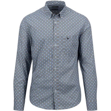 Fynch-Hatton Overhemd Fantasy Pattern Button Down Cloud Blue / male