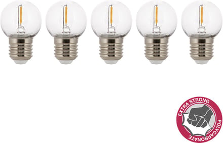 Bailey | 5x LED Kogellamp | Grote fitting E27 | 1W