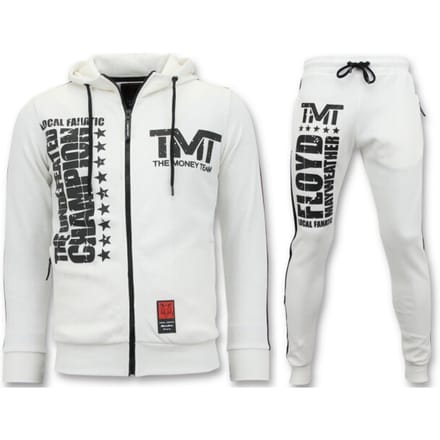 Exclusieve Joggingpak Heren - TMT Floyd Mayweather Set - Wit