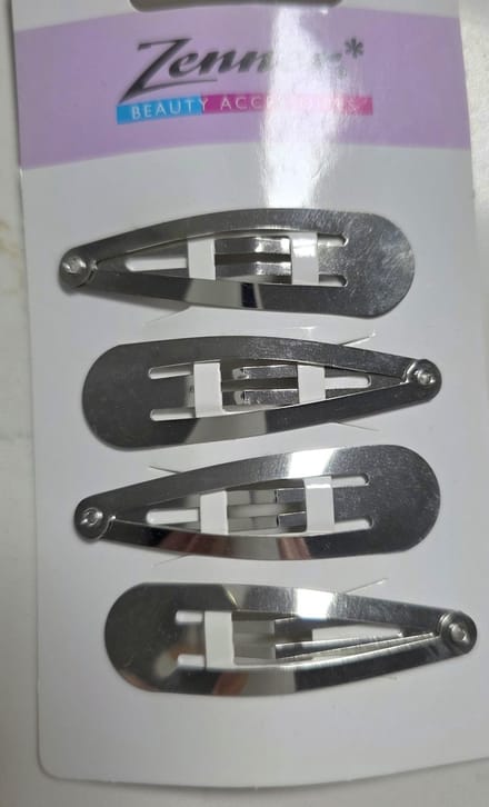 Zenner - 4 click clack haarspeldjes - clic clacs - 5cm - zilver nikkel glad