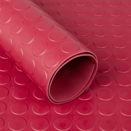 Rubbermagazijn - Noppenloper - Rood - Dikte 3mm - 120cm breed - Lengte 2 meter