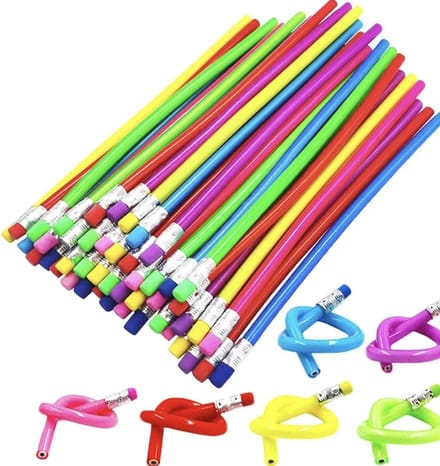 Lux- 25 Uitdeelcadeau-traktatie-buigpotloden gekleurd