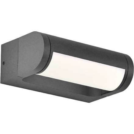 Viokef LED buiten wandlamp Randal, donkergrijs, breedte 17 cm, metaal