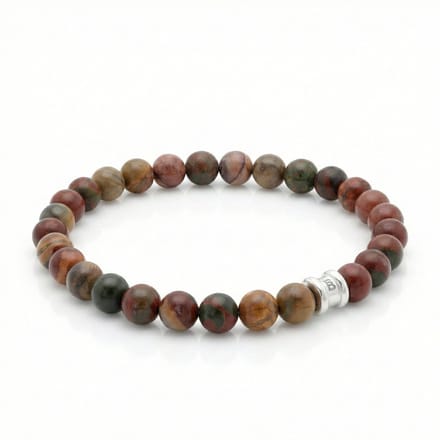 STEEL & BARNETT - Kralenarmband Heren - Essential - Cherry Creek Jaspis - Maat S