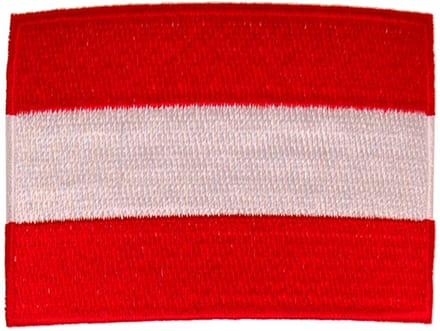 Strijkapplicatie/Patch - Vlag Oostenrijk - 8x6cm