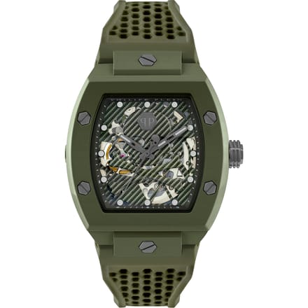 Philipp Plein The Skeleton Ecoceramic PWVBA0223 Horloge - Siliconen - Groen - Ø 44 mm