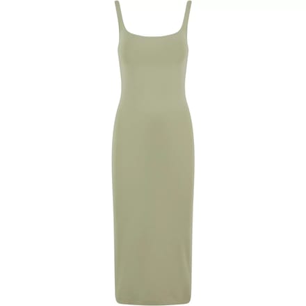 Urban Classics Basic van katoen jersey Dames Medium-lengte jurk - groen - M