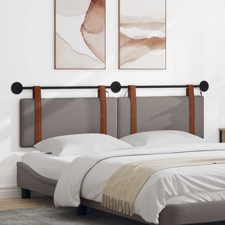 vidaXL - Hangend - hoofdbord - Taupe - Antiek - PU