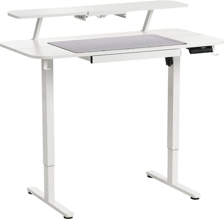 WILBANKS - Verstelbaar bureau elektrisch - Wit - Staal