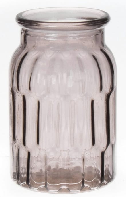 Bellatio Design Bloemenvaas klein - grijs - transparant glas - 10 x 16 cm - vaas