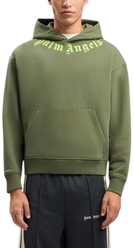 Palm Angels Heren Trui Groen PMBB17DS26FLE007/5614 Neck Logo Regular