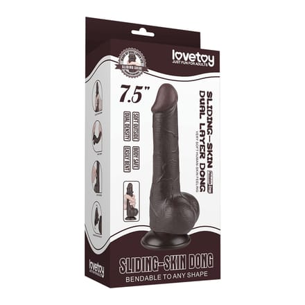 LoveToy - Aftrekbare dildo 19,5 cm (Ø 3,6 cm) - Zwart