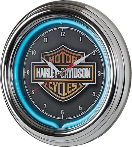 Harley-Davidson Essential Bar & Shield Neon Klok