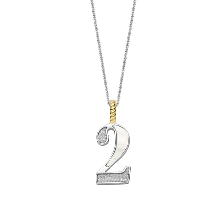 TI SENTO Dames Hanger - 925 zilver - Cijfer 2 - Parelmoer - 6841MW_2