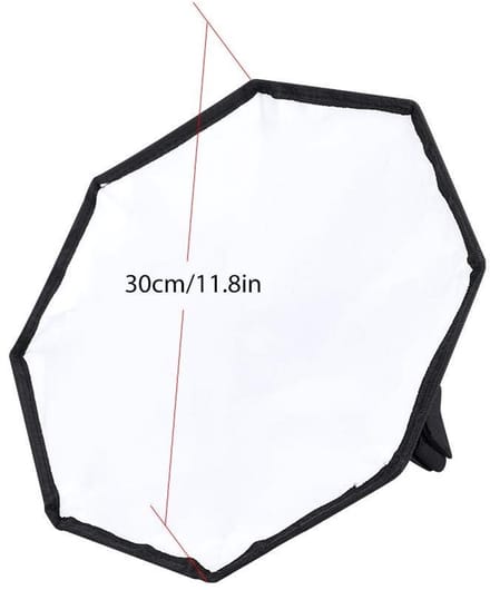 Allecto - Flash Diffuser - Softbox Diffuser - Draagbaar en Verwijderbaar - 30 cm - Universele Zaklamp - Geschikt voor Externe Flitser - Zwart en Wit