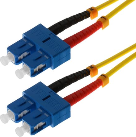 Helos 1m OS2 SC/SC Glasvezel kabel Geel