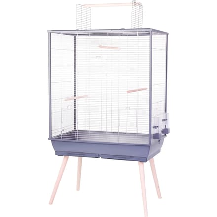 Zolux Vogelkooi Neolife Grijs - Luxe Inrichting - 81x48x152 cm, Openklapbare Bovenkant