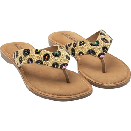 Lazamani - Ebba Dames Slippers Leer Beige - Maat 39