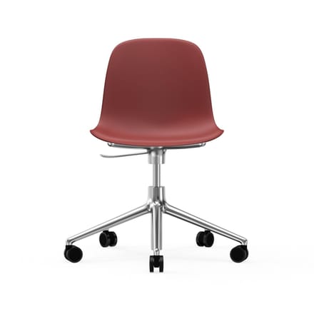 Normann Copenhagen - Form Draaistoel met wielen - rood - aluminium