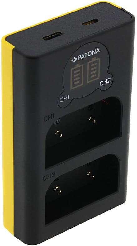 Patona Dual LCD USB lader voor Olympus BLX-1