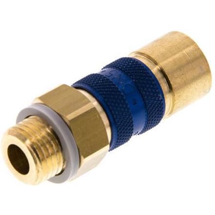 Messing DN 5 Blauw-Coded Luchtkoppeling Snelkoppeling G 1/4 inch Buitendraad - CLS5-M-B-BLU-CD-014