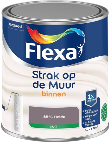Flexa - Strak Op De Muur Binnen Mat - 85% Heide - Mengverf - 1 L