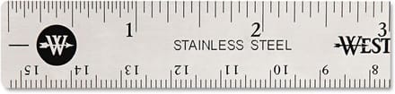 Antislip Roestvrij Stalen Liniaal - 15 cm