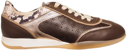 DL Sport bruine leren dames sneakers