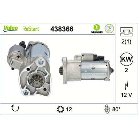 Starter VALEO ORIGINS STOP&START; - NEW O.E. TECHNOLOGIE VALEO 438366