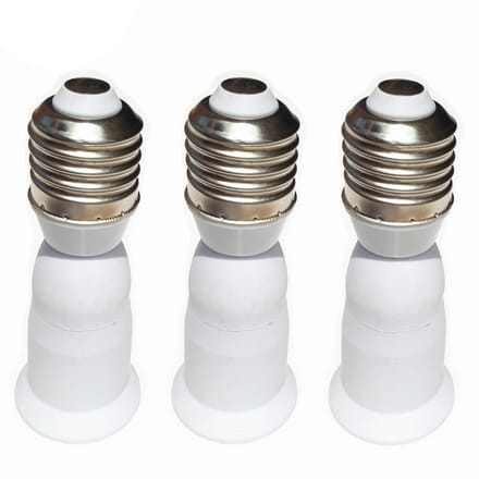 E27 naar E27 verlengadapter set van 3 stuks - 95mm LED lampen basis extender voor verlichting