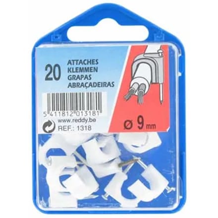 Reddy Spijkerclips 9mm Wit 20st.