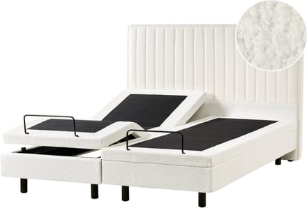 CASTELLAN - Tweepersoonsbed - Off-white - 160 x 200 cm - Bouclé