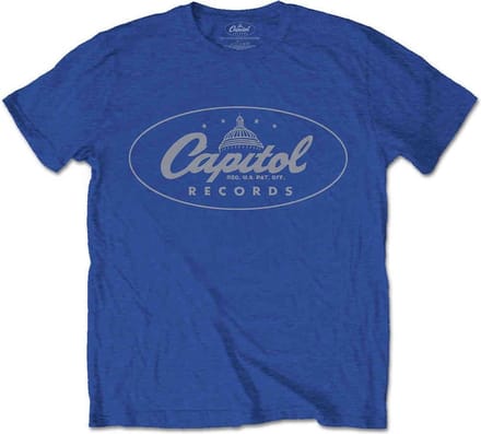 Capitol Records Heren Tshirt -L- Logo Blauw