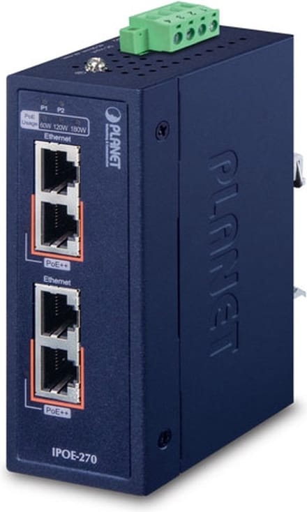 PLANET IPOE-270 PoE adapter & injector 2.5 Gigabit Ethernet, 5 Gigabit Ethernet, Fast Ethernet, Gigabit Ethernet
