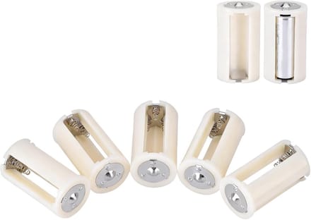 5 Pack Batterijadapter AA naar D Type Vervanger voor Elektronica Noodgevallen