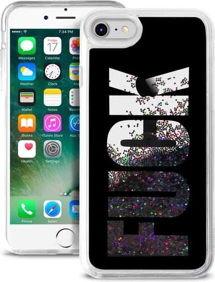 Puro Achterbehuizing Aqua Fuck Zwart voor Apple iPhone 7/8/SE 2020