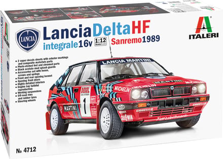 Italeri Modelbouwpakket Auto - 4712 Lancia Delta HF Integrale Sanremo 1989 Car Plastic - 1:12 - Modelbouw