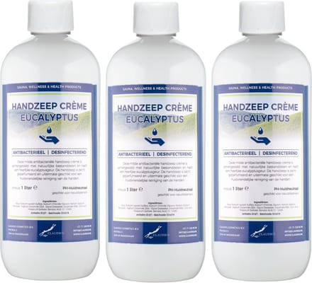 Handzeep Crème Eucalyptus 1 liter - set van 3 stuks