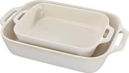 Schotel Rechth Set 2-  20x27 + 20x16 Ivoor Ceramic By Staub 40511-921