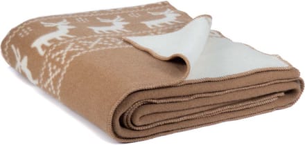 Most - Merino wollen bed deken Rendier - wit-beige - 2 persoons