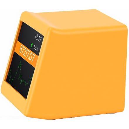 Ticker de Prix Bitcoin pour Bureau 1,54 Pouce 2,4G Type C Ticker d'Affichage Crypto BTC en Temps Réel pour la Maison orange