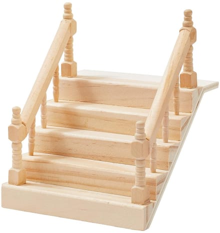 Dailygoods- Miniatuurtrap met Leuning 12x10,5x6cm - Trapaccessoires