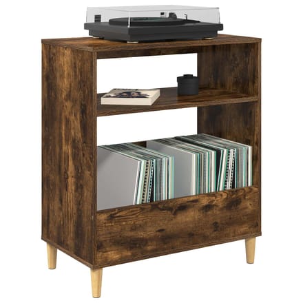 vidaXL - Platen - speler - standaard - Gerookt - eiken - 71 - x - 39,5 - x - 83 - cm