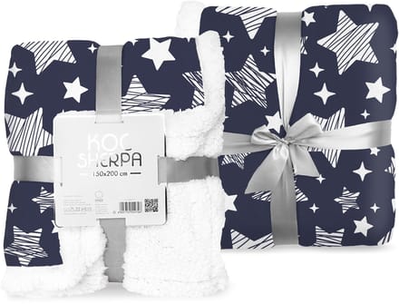 Faro Sherpa Fleece Deken, Star - 150 x 200 cm - Polyester
